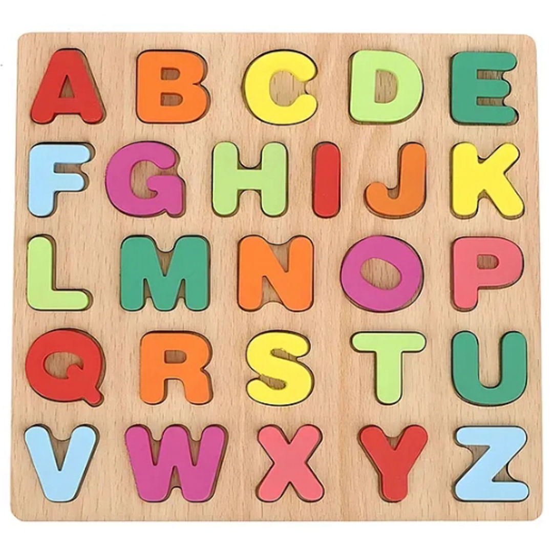 Colorful Wooden Alphabet Puzzle Board for Kids