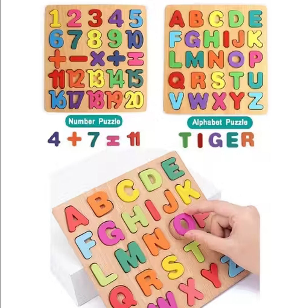 Colorful Wooden Alphabet Puzzle Board for Kids