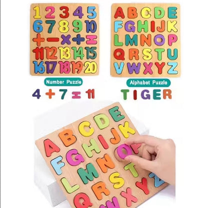 Colorful Wooden Alphabet Puzzle Board for Kids