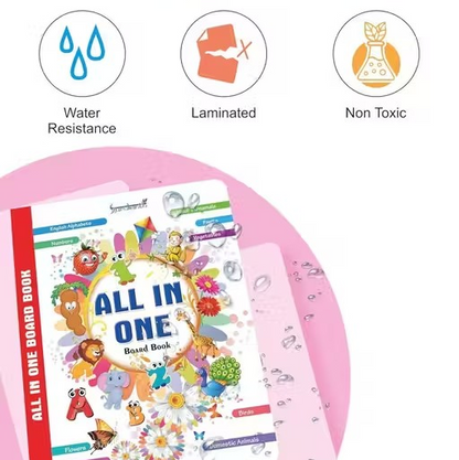 All In One Early Learning Board Book for Kids